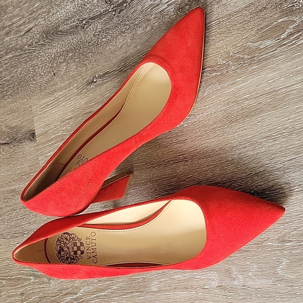 Vince Camuto Red Suede Pumps